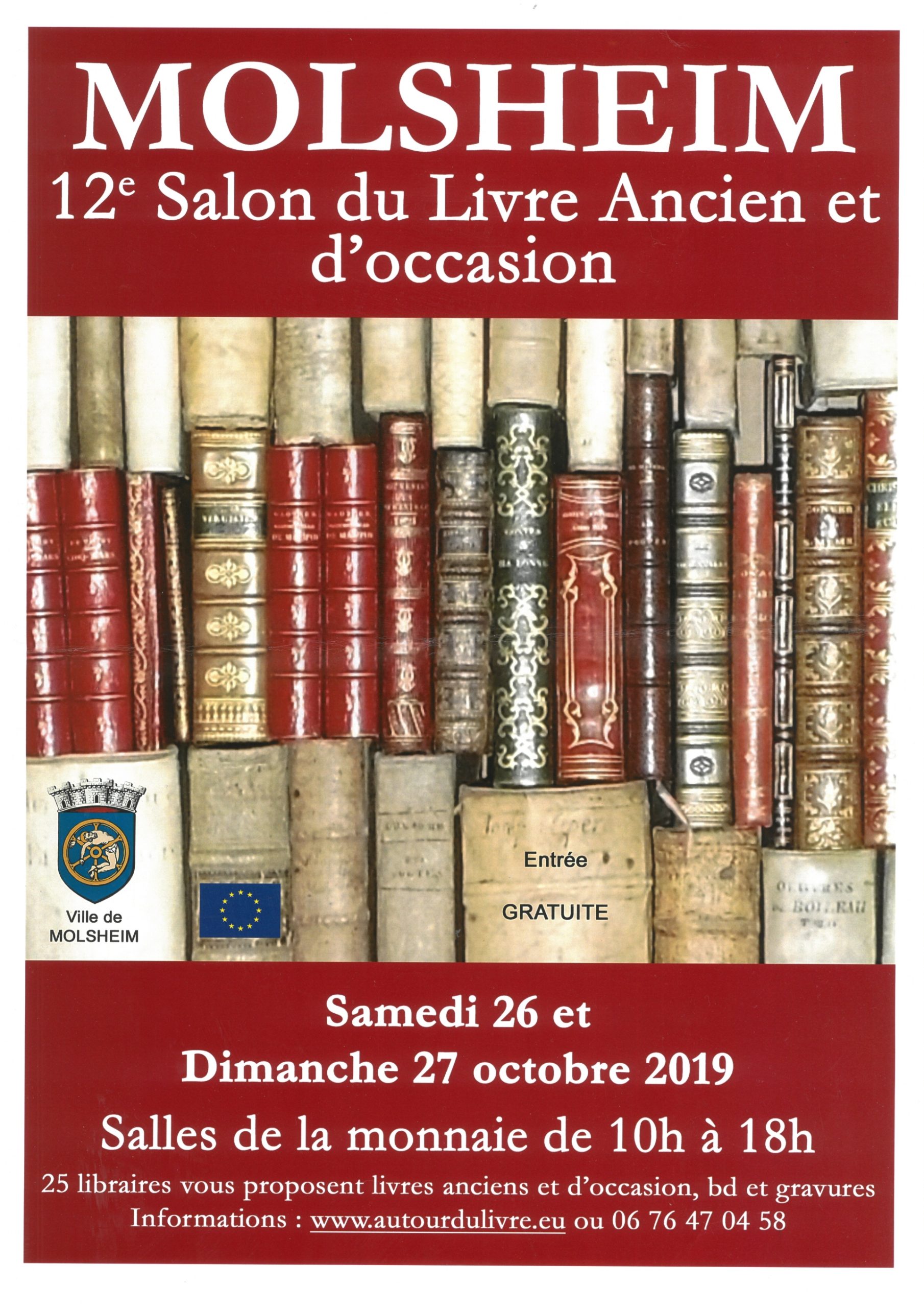12e Salon du Livre Ancien et d’occasion de Molsheim le 26 et 27 octobre 2019