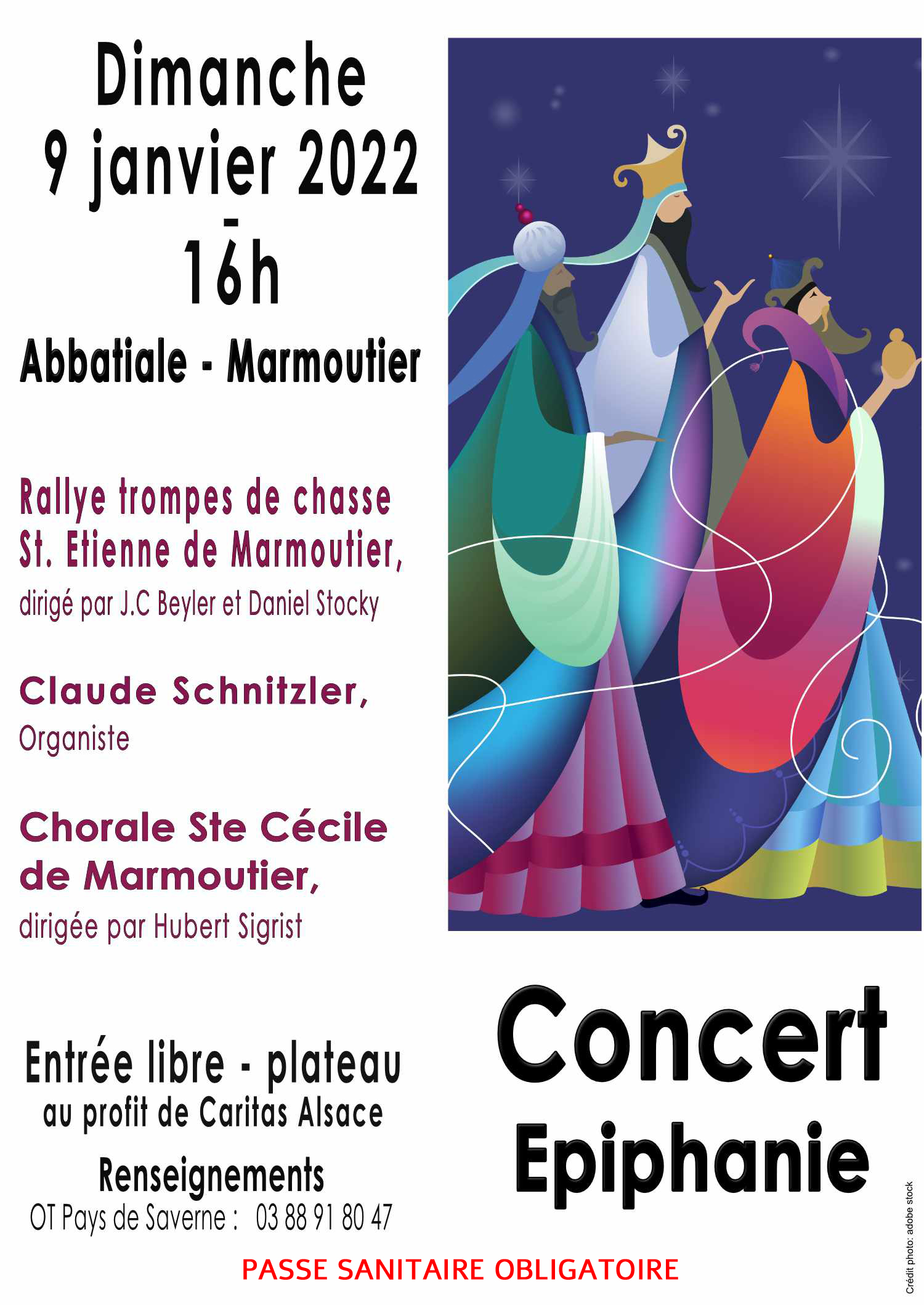 Concert de l’Epiphanie à Marmoutier le 9 janvier à 16 heures
