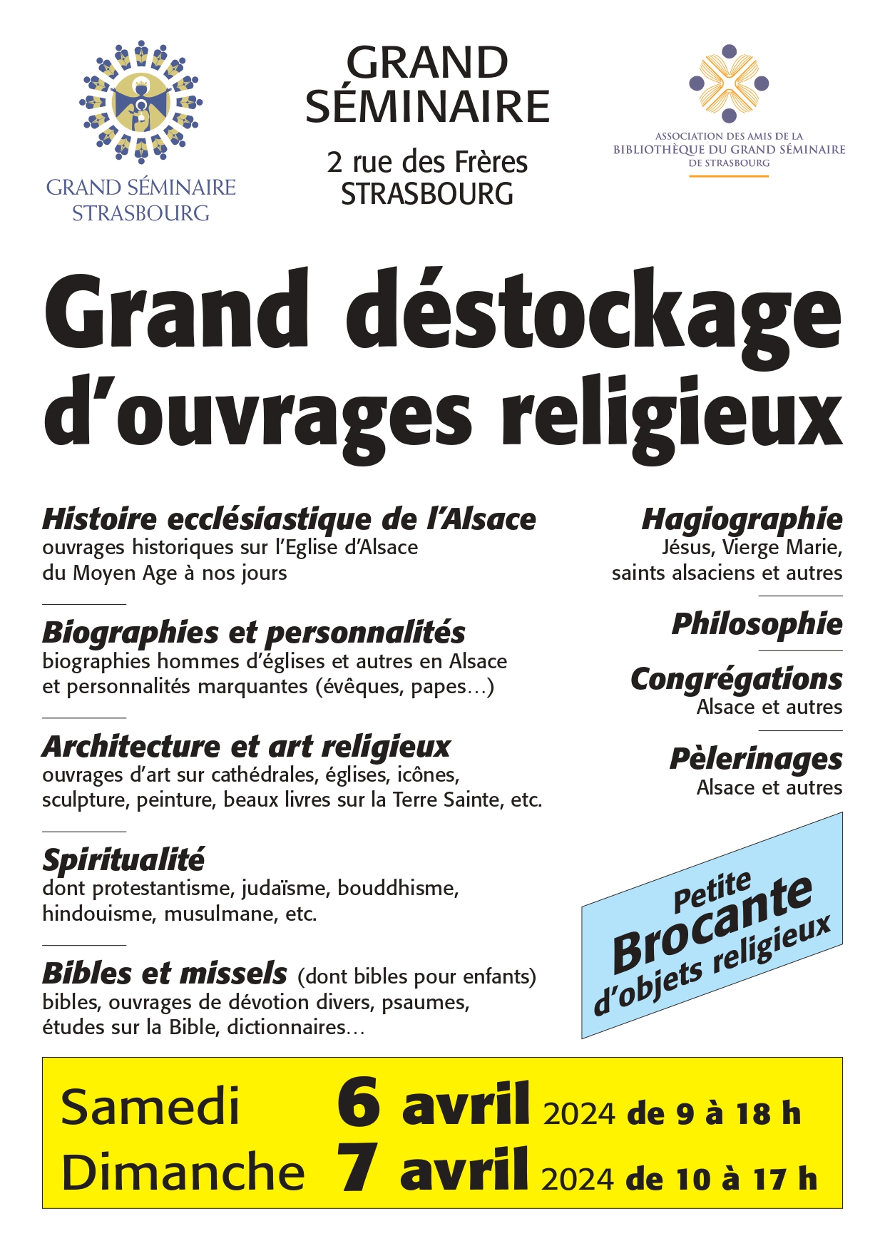 Grande Vente d’ouvrages religieux au Grand Séminaire de Strasbourg