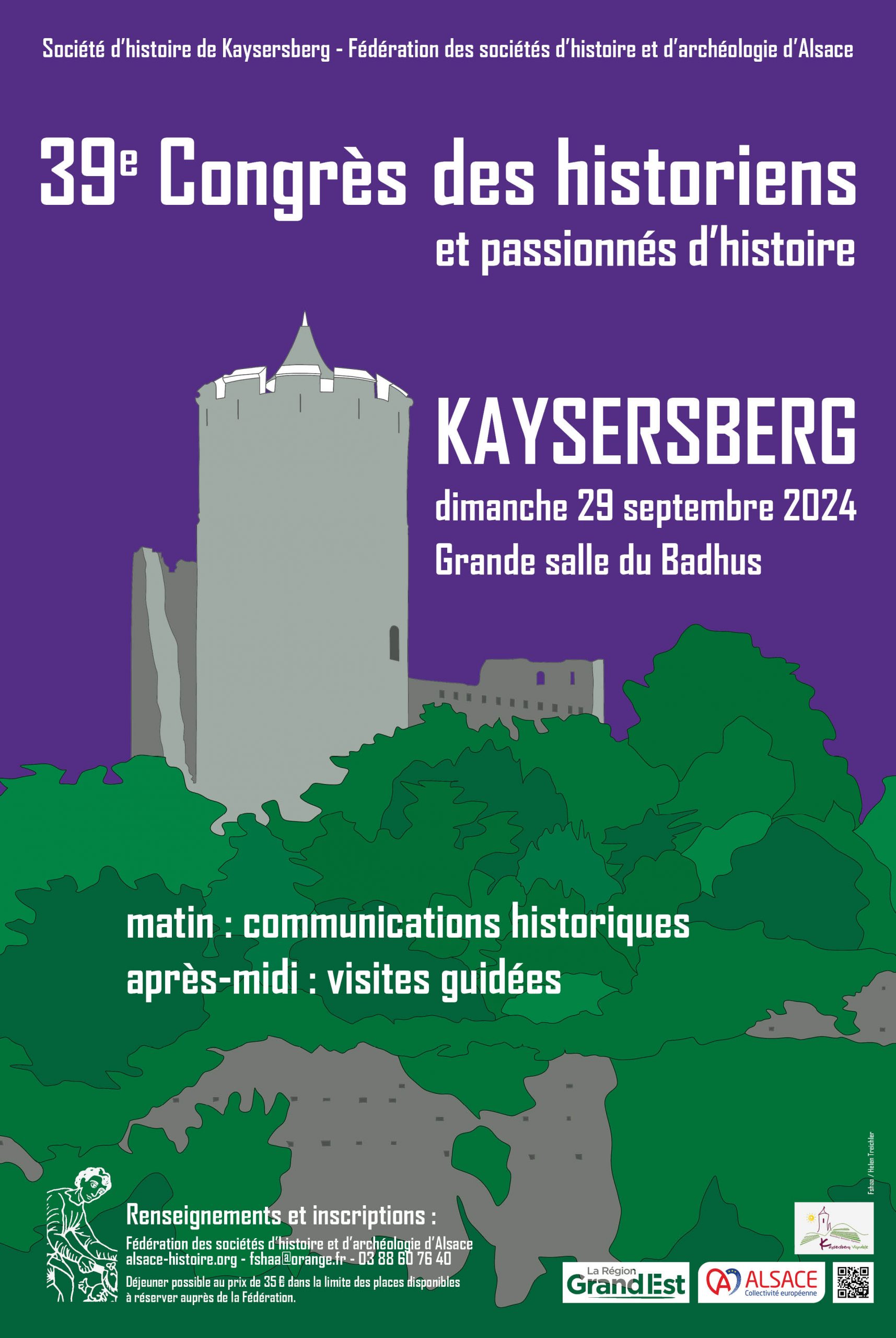 Congrès des Historiens et des passionnés d’histoire 2024 – KAYSERSBERG- 29 septembre prochain !